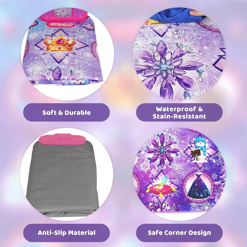 Eterfun Store Dance Mat Toys - 8-Button Frozen Toys for Girls Electronic Dance Pad with 5 Game Modes, Touch Sensitive Kids Musical Mat Toy Christmas & Birthday Gift for 3 4 5 6 7 8 9 10+ Years Old Girls(Purple) - Image 4